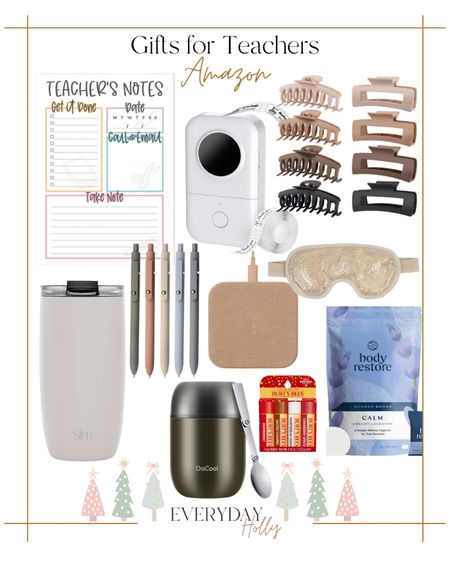 Gifts for Teachers | Amazon

Gift guide  Gift ideas  Gifts for teachers  Teacher gift  Back to school  Holiday  Notepad  Mini label maker  Claw clip  Hair accessories  Coffee mug  Pens  Eye mask  Shower steamers  Wellness  Travel  Chapstick

#LTKGiftGuide #LTKHoliday #LTKSeasonal
