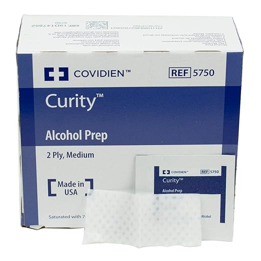 Covidien 65595 Curity Alcohol Prep Pads, Sterile, 2-Ply, Medium, 1.5" x 1" Size, Pack of 200 | Amazon (US)