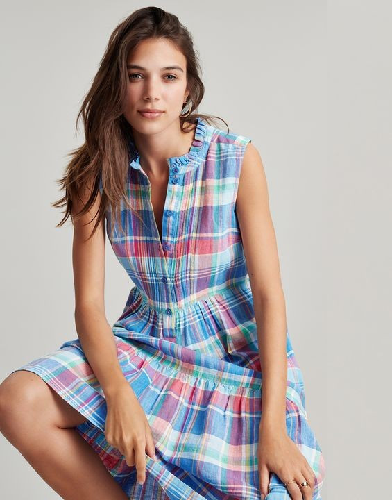 Kaylee Pintuck Button Dress | Joules (US)