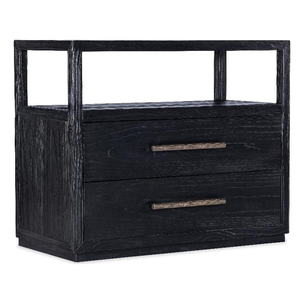 Linville Falls Shou Sugi Ban Two Drawer Wood Nightstand in Black by Hooker | Amazon (US)