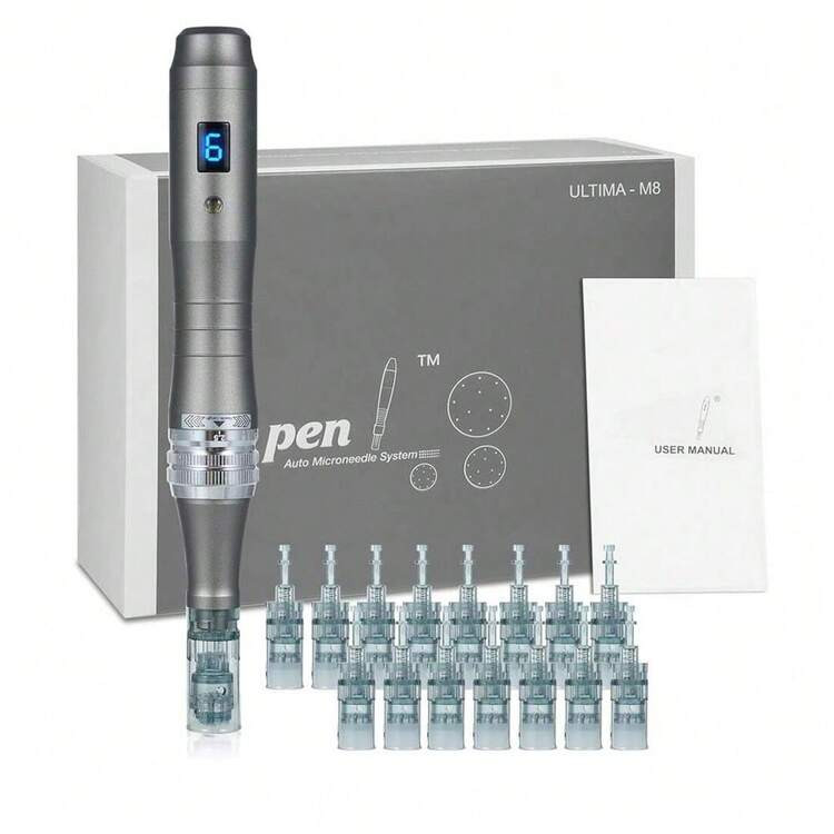 Dr Realpen Dermapen Ultima M8 Professional Microneedle Pen, Comes With 12 Pcs 11/16/24/36/42 Needle Cartridges | SHEIN