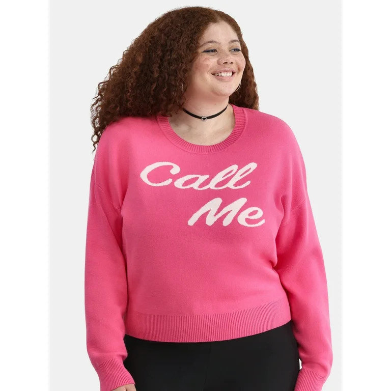 No Boundaries Conversational Pullover, Midweight, Women's Plus | Walmart (US)