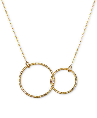 Interlocking Circle Pendant Necklace in 10k Gold - Macy's | Macy's
