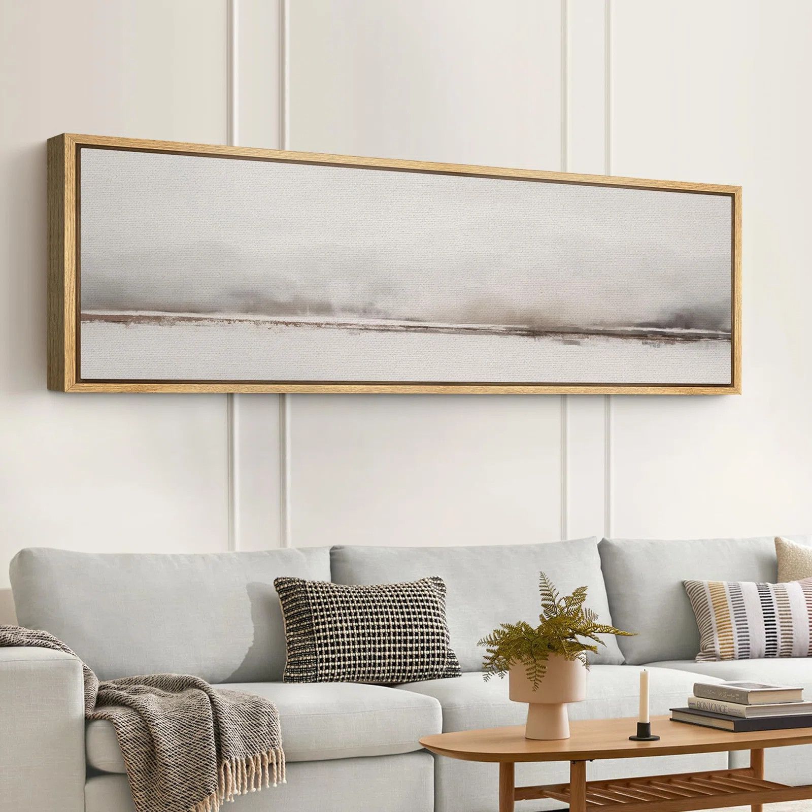 Minimal Landscape " Foggy Horizon Minimalist Landscape Modern Art Calm Warm Extra Large Artwork P... | Wayfair North America