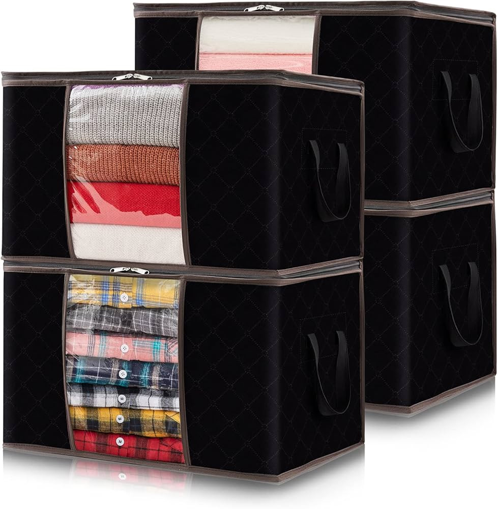 Lifewit 4 Packs Clothes Storage Bag, Storage Bins for Clothes, Blankets, Comforters, Foldable Clo... | Amazon (US)