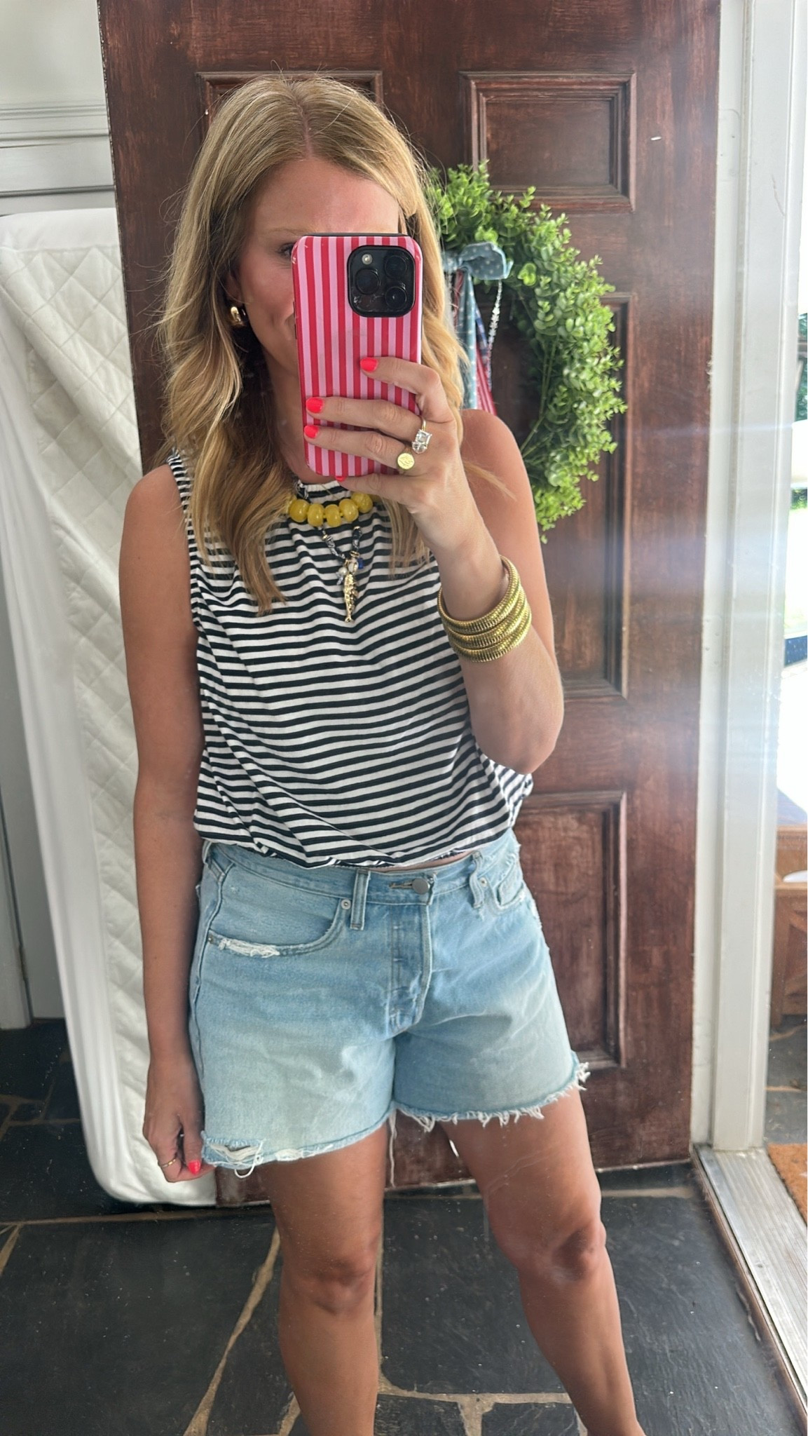 Target tank and shorts today! A fav combo! In a M in the tank and 8 in the shorts (sized up one)