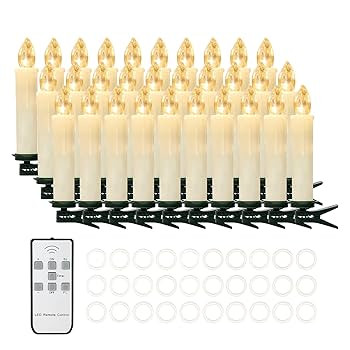 30 PCS Flameless LED Taper Candles Battery Operated Christmas Tree Candle Lights Electric Fake Ca... | Amazon (US)
