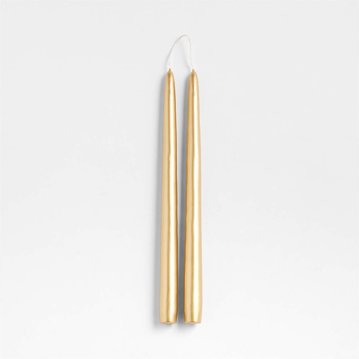 Metallic Gold 12" Dipped Taper Candle, Set of 2 + Reviews | Crate & Barrel | Crate & Barrel