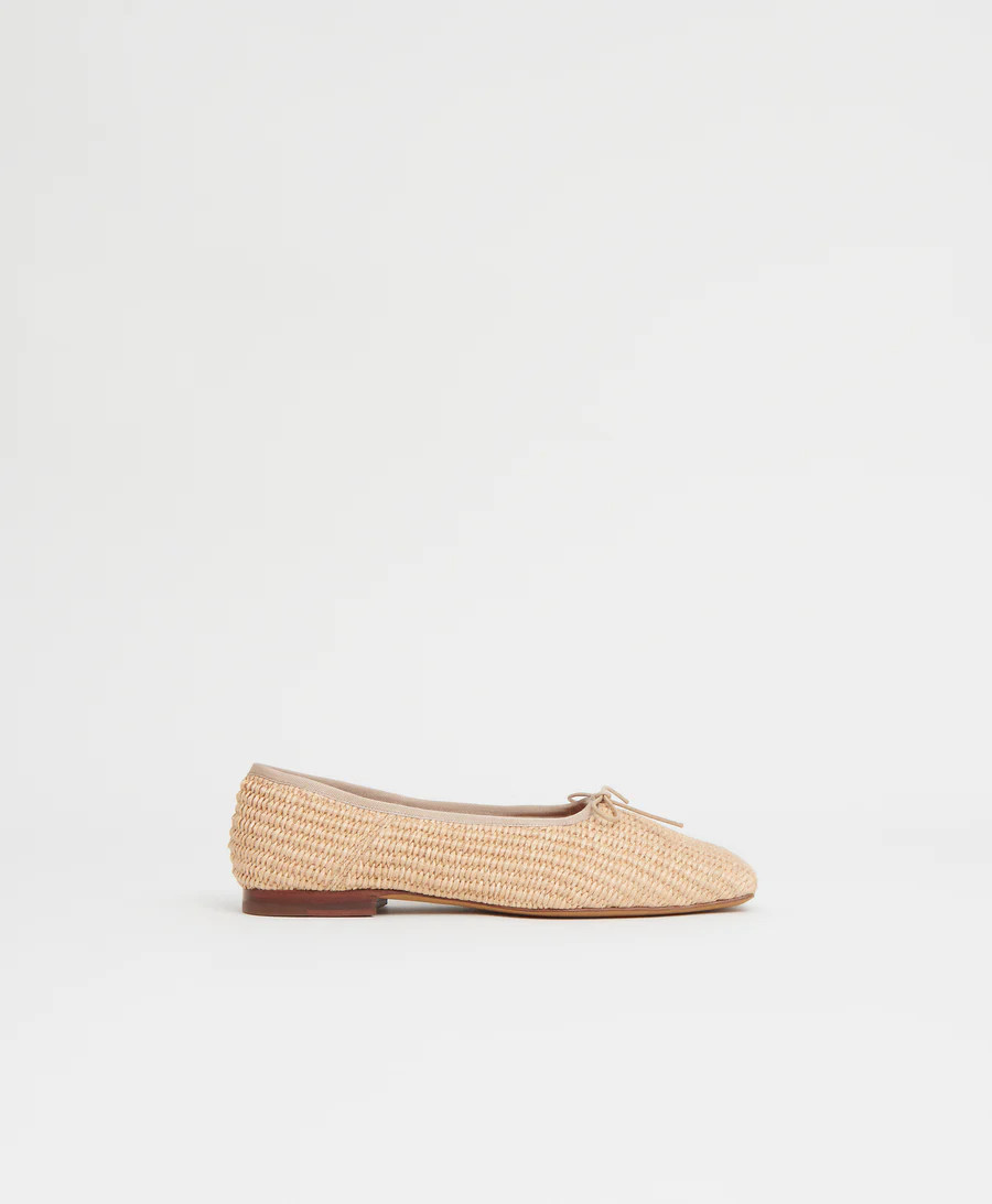 Raffia Square Toe Ballerina | MANSUR GAVRIEL