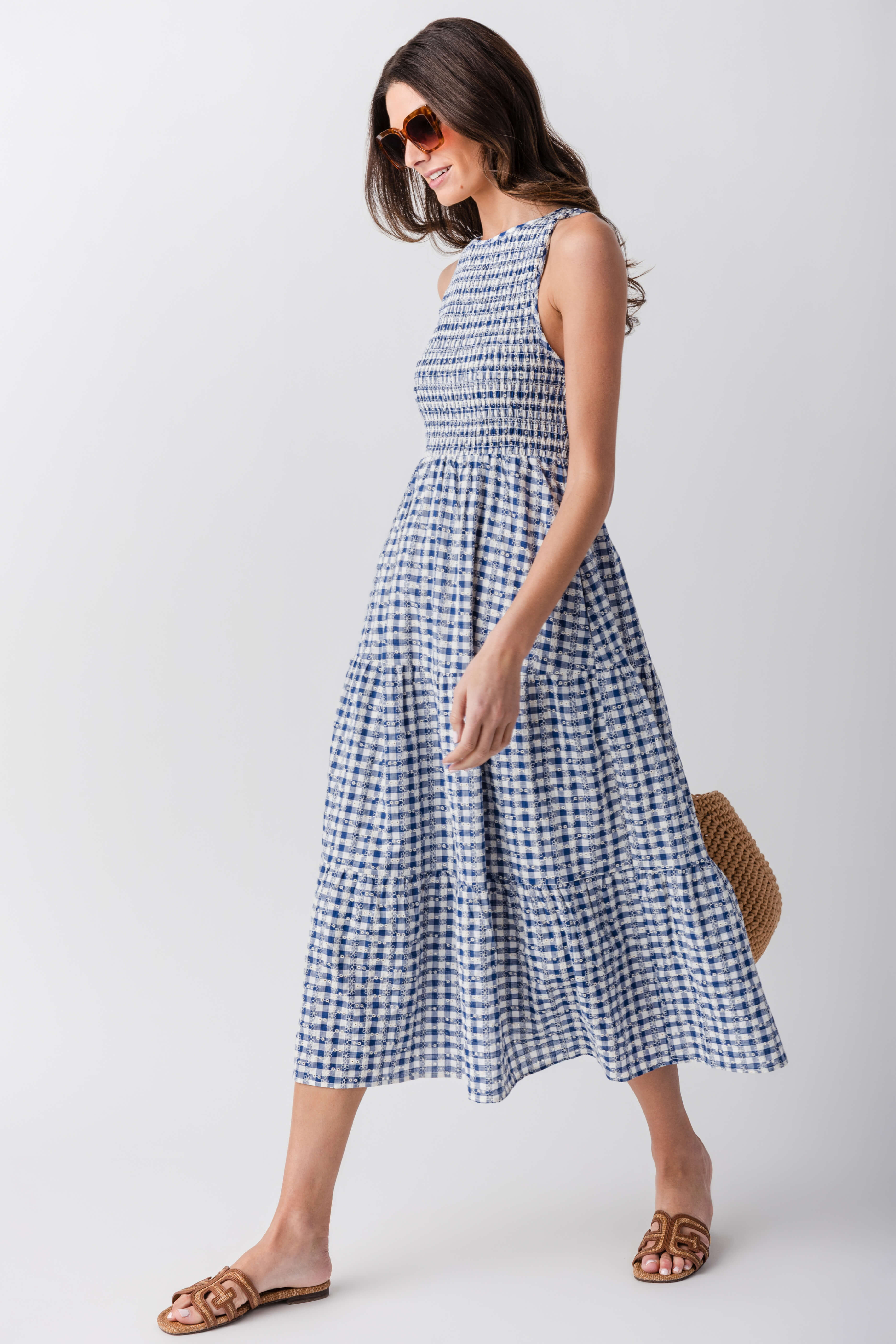 THML Bluebell Gingham Maxi Dress | Social Threads