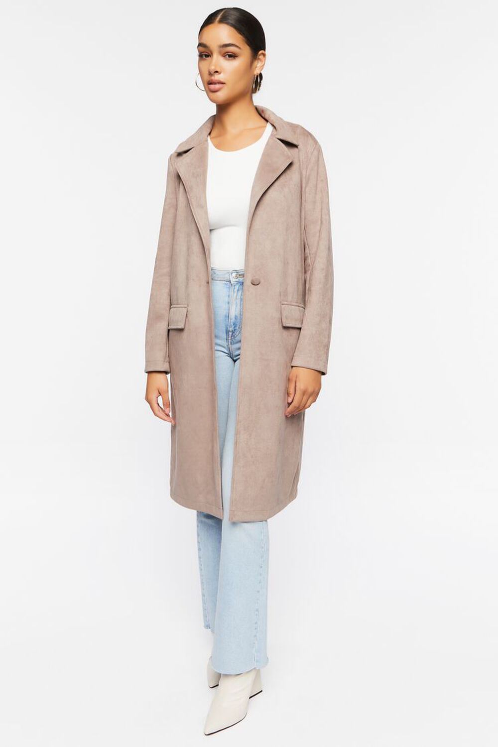 Faux Suede Duster Jacket | Forever 21 (US)