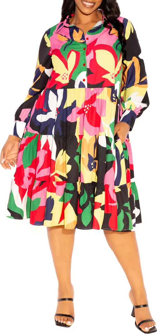 Floral Long Sleeve Shirtdress | Nordstrom