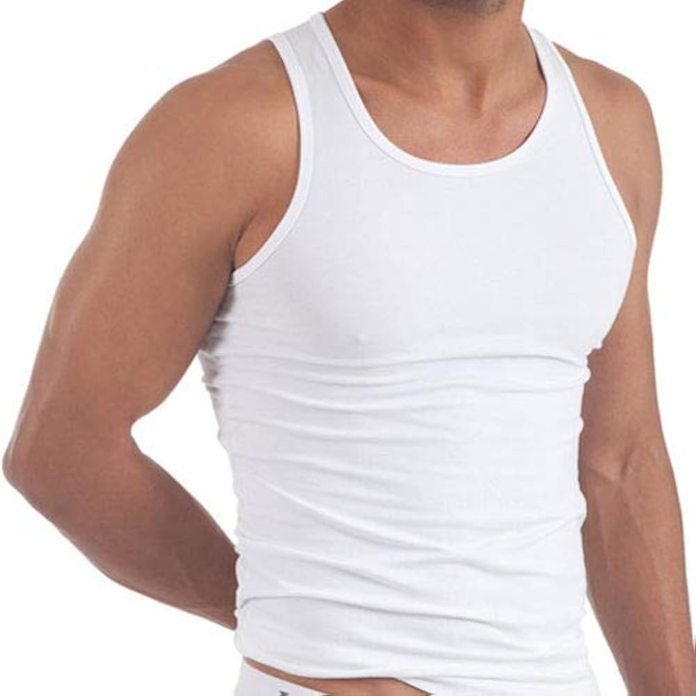 6 Pack Men's Pure 100% Cotton Vests Bodybuilding Training Gym Basketball Tank Tops Basic Plain Co... | Amazon (UK)