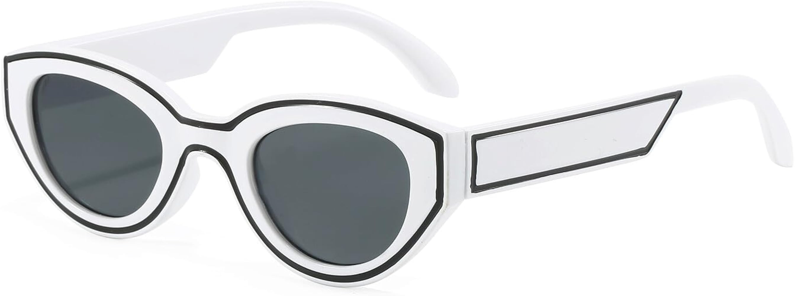 LJCZKA Retro Oval Sunglasses for Women Vintage 90s Cat Eye Sun Glasses Trendy Small Oval Cateye L... | Amazon (US)