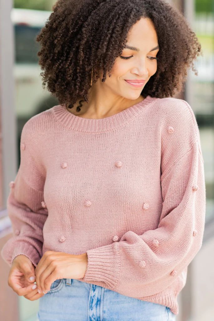Know Yourself Mauve Pink Pompom Sweater | The Mint Julep Boutique