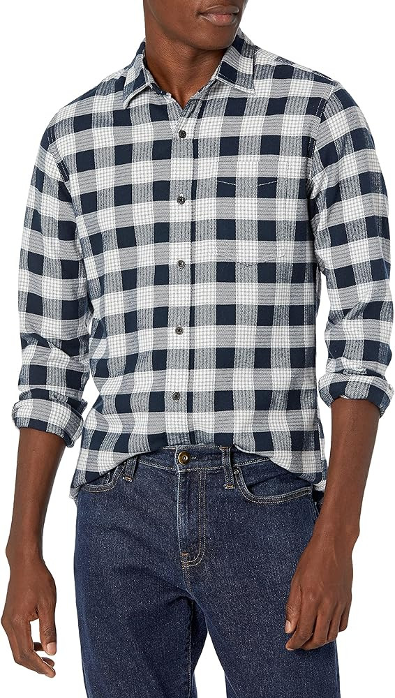 Amazon Essentials Men's Long-Sleeve Flannel Shirt - Discontinued Colors | Amazon (US)