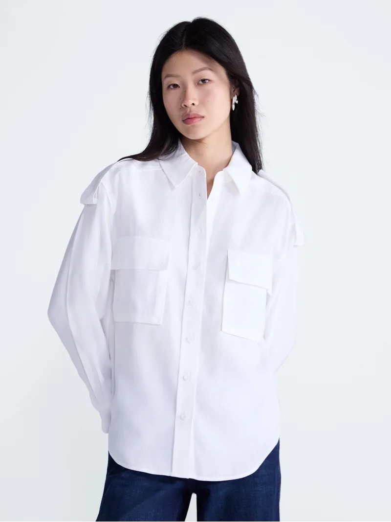 Scoop Women's and Women's Plus Utility Shirt, Sizes XS-4X | Walmart (US)
