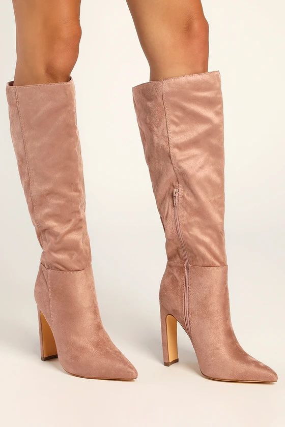 Shakirah Mauve Faux Suede Knee High Boots | Lulus (US)