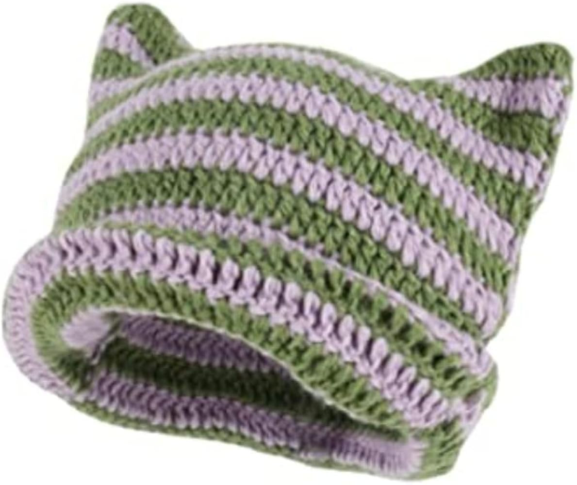 Crochet Hats for Women Cat Beanie Vintage Beanies Women Fox Hat Grunge Accessories Slouchy Beanie... | Amazon (US)