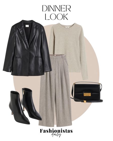Dinner look outfit inspo 🍷

outfit inspiration, fall outfit, H&M, wide leg trousers, basic long sleeve top, leather blazer jacket, black heeled ankle boots, affordable black crossbody bag, Nederland.

#LTKeurope #LTKSeasonal #LTKstyletip