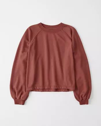 Puff-Sleeve Crewneck Sweatshirt | Abercrombie & Fitch US & UK