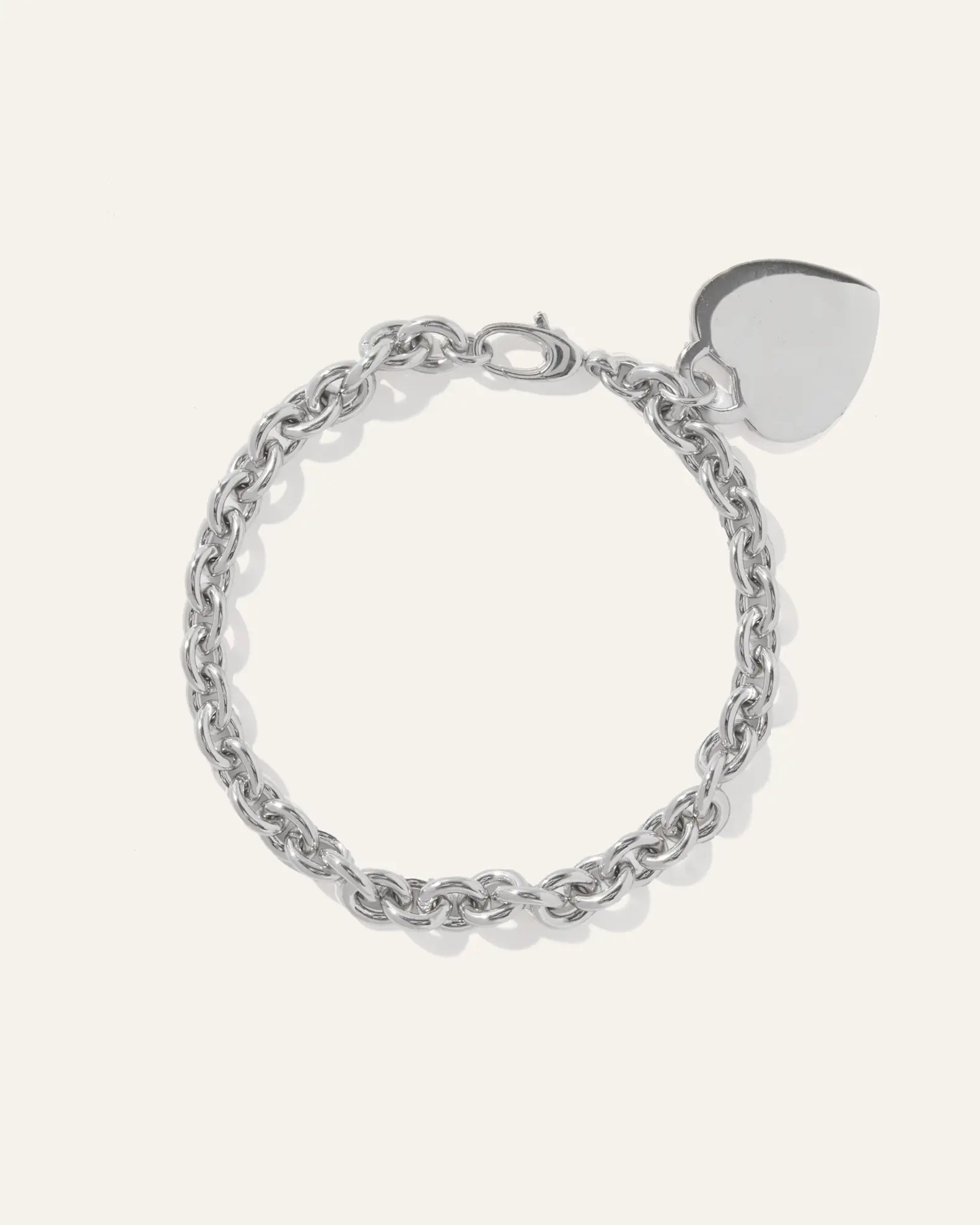 Silver Heart Tag Charm Bracelet | Quince