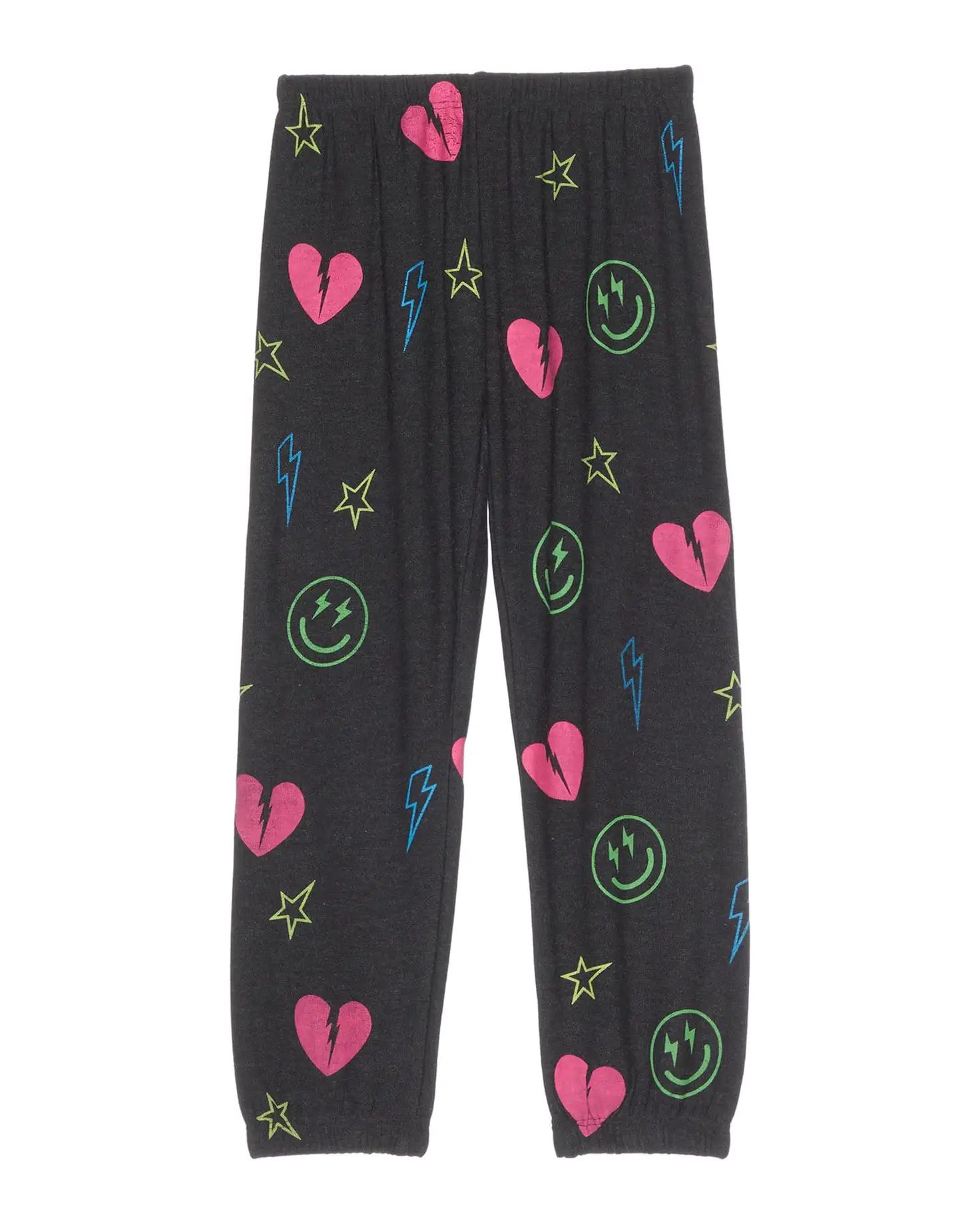 Chaser Kids Neon Heart & Smiles Pant (Big Kids) | Zappos