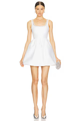 self-portrait Diamante Mini Dress in White from Revolve.com | Revolve Clothing (Global)
