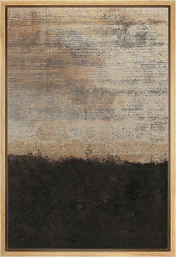 IDEA4WALL Framed Canvas Print Wall Art Grunge Dark Brown Rust Color Blocks Abstract Shapes Illust... | Amazon (US)