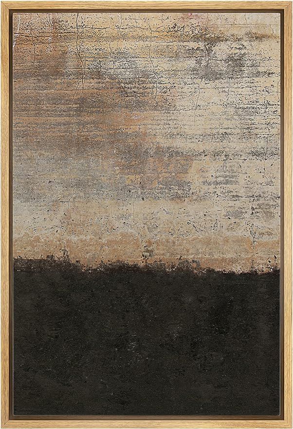 IDEA4WALL Framed Canvas Print Wall Art Grunge Dark Brown Rust Color Blocks Abstract Shapes Illust... | Amazon (US)