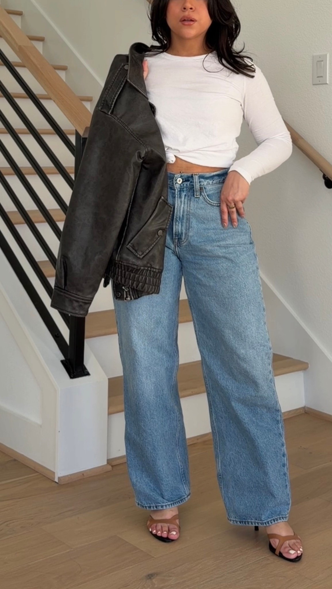 Abercrombie denim sale ends 2/2 extra 15% off w code DENIMAF 
Jeans: 26 short
Tee: small
Jacket: small 
Heels: 6.5 

#LTKSaleAlert #LTKootd #LTKPetite