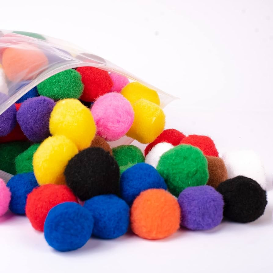 Adeweave 1.5 Inch 100 Pom Poms - Multicolor Pompoms for Crafts in Assorted Colors, Soft and Fluff... | Amazon (US)