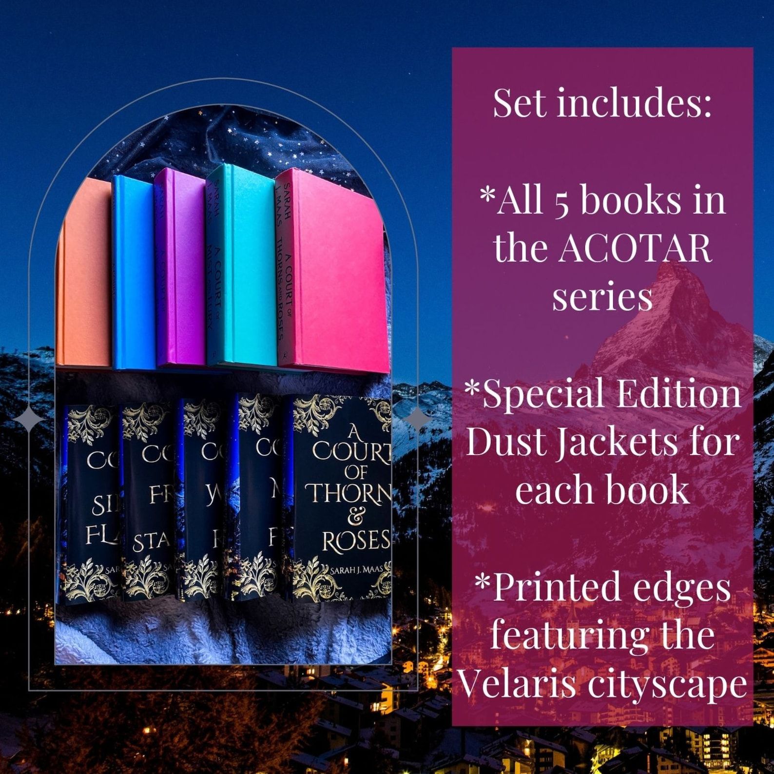 ACOTAR Velaris Special Edition Book Set A Court of Thorns - Etsy | Etsy (US)