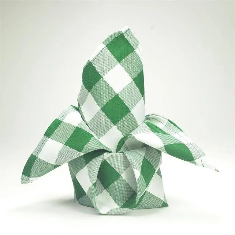 Efavormart Pack of 5 Premium Green/White Washable Checkered Gingham 15" x 15" Linen Picnic Napkin... | Walmart (US)