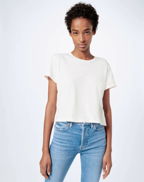 Heritage Cotton 1950s Boxy Tee - Vintage White | RE/DONE
