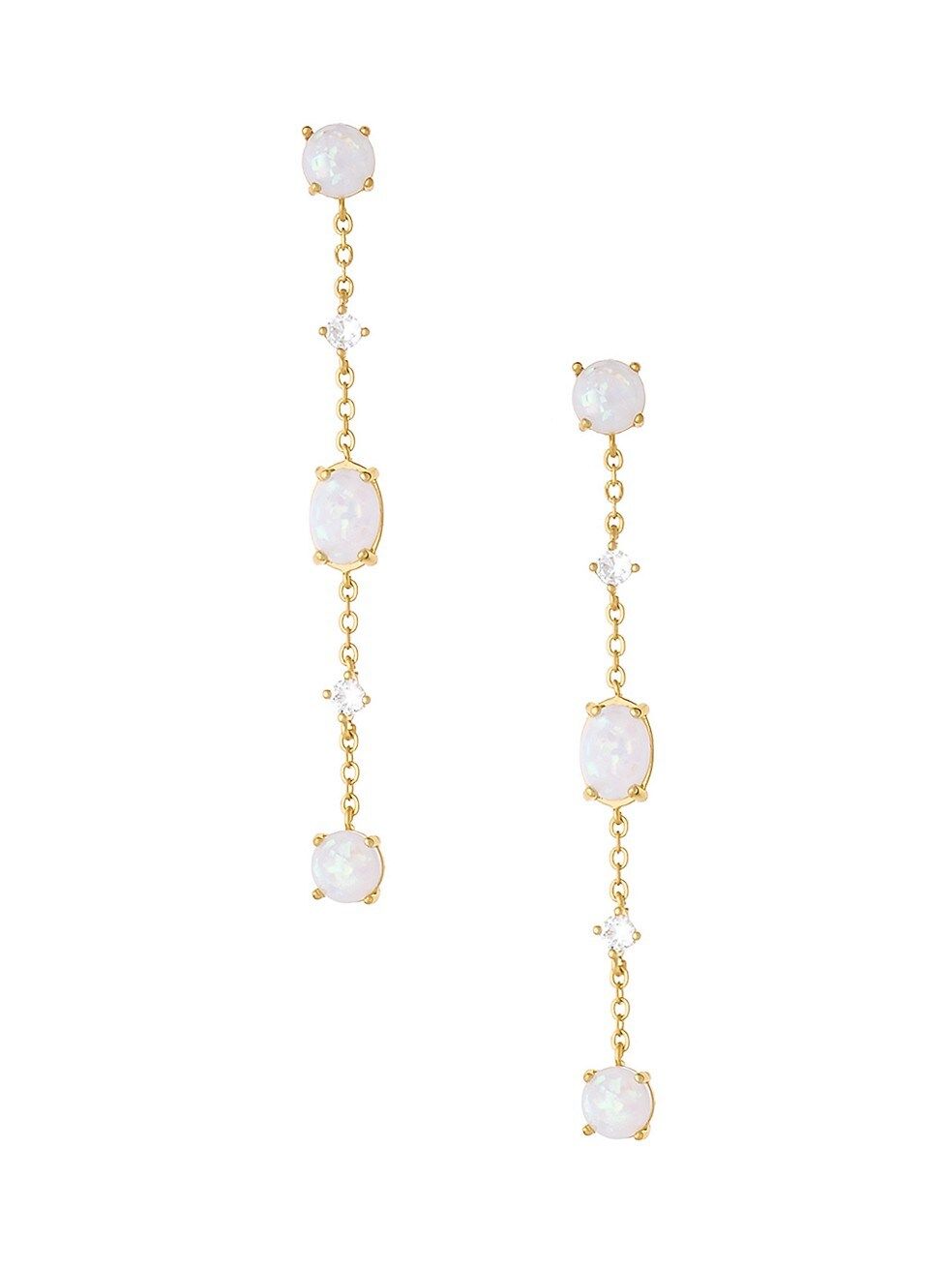 18K Gold-Plated, Cubic Zirconia & Opal Dangle Earrings | Saks Fifth Avenue