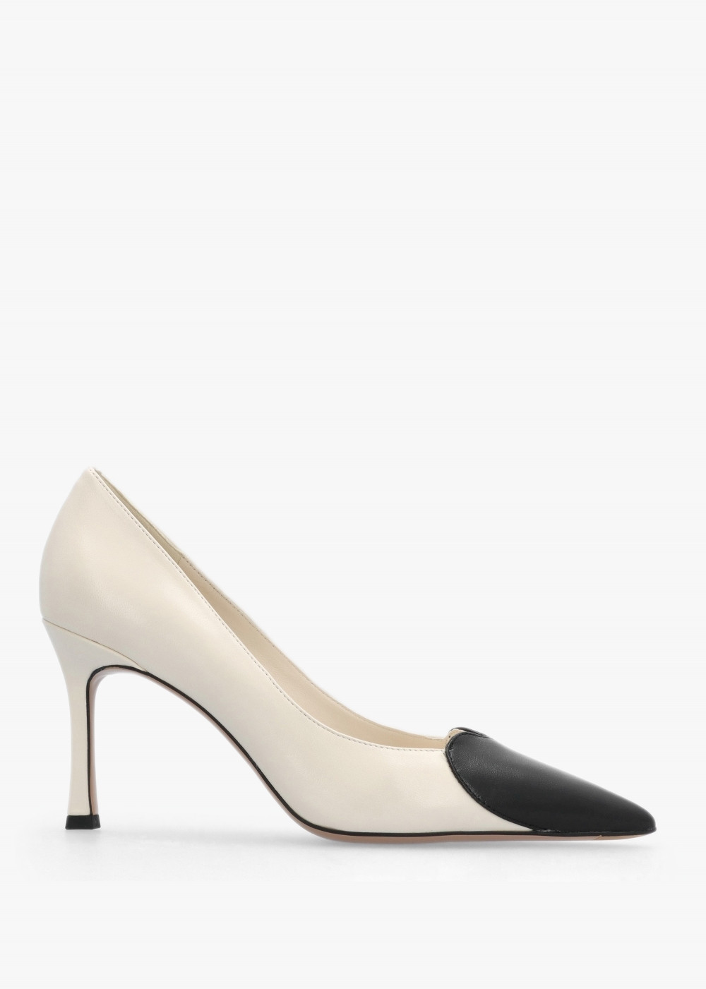Elove Cream Leather Heart Toe Cap Court Shoes | Daniel Footwear (UK)