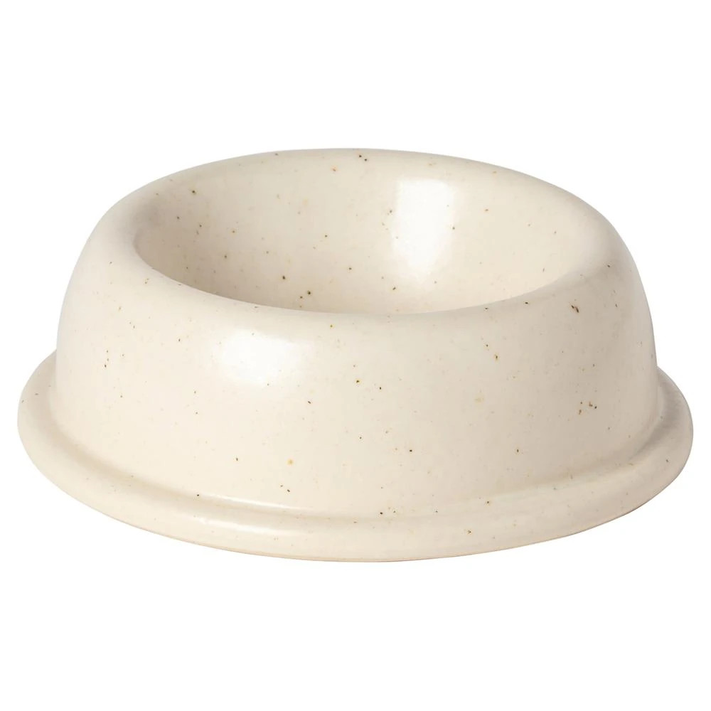 Pacifica Pet Collection Modern Vanilla Stoneware Food Bowl - 6" | Kathy Kuo Home