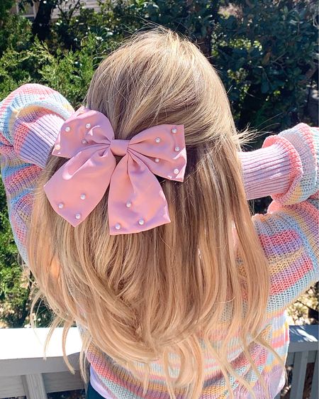 Easter outfit 
Spring outfit 
Sweater set 
Pastel sweater 
Hair bows 

#LTKSeasonal