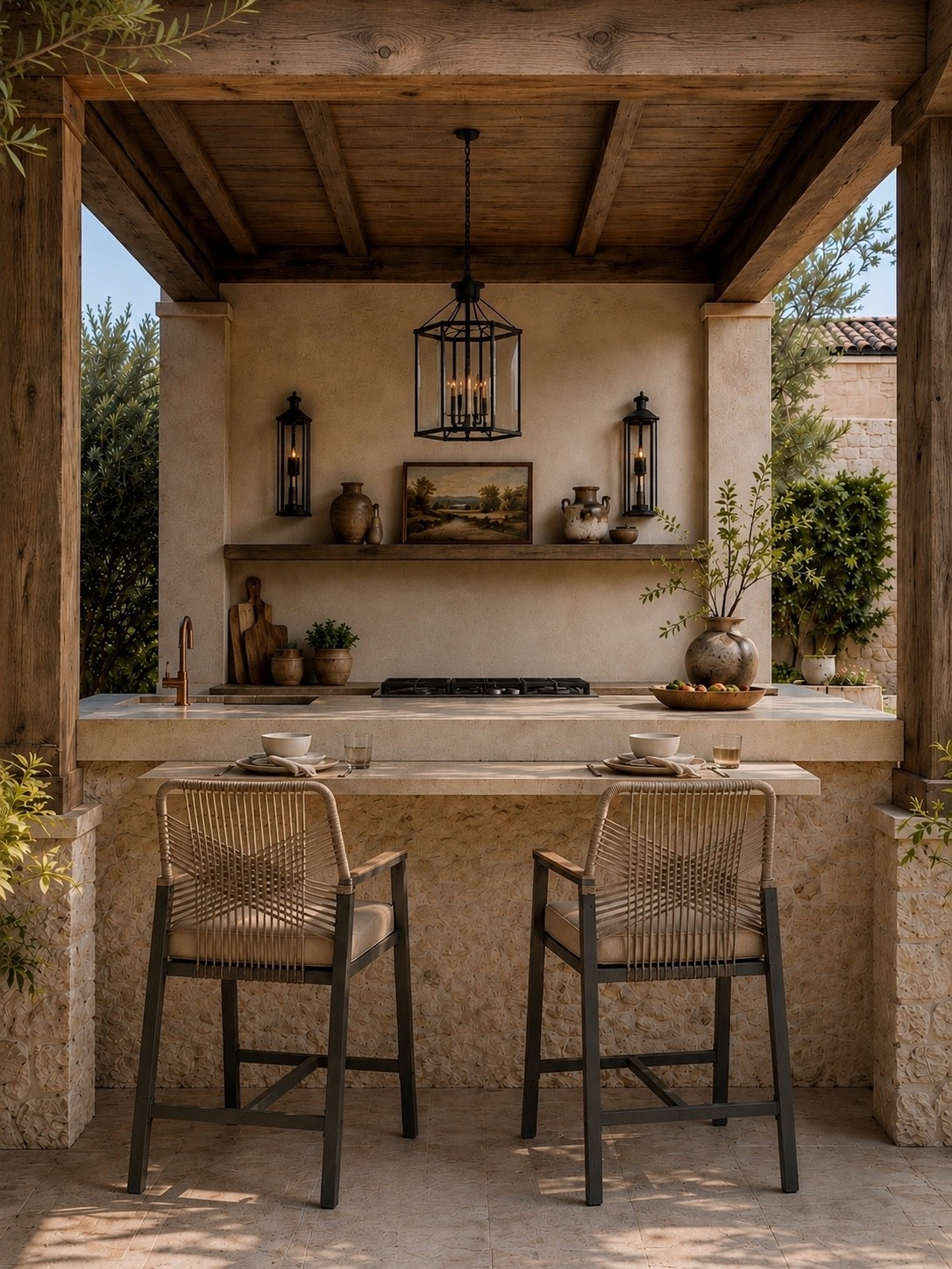 Dream outdoor kitchen setup ✨🤍

This covered patio bar feels like the perfect blend of cozy and elevated with the warm wood beams, creamy stone textures, and soft European farmhouse styling. I love how the woven bar stools and layered neutral decor make the entire space feel inviting while still looking magazine-worthy 🌿✨

An outdoor kitchen like this makes hosting feel effortless — coffee in the morning, dinner outside at sunset, and cozy nights gathered with family 🤍

Follow @farmtotablecreations on Instagram for more cozy home finds and elevated decor inspiration 🤍

#LTKHome #OutdoorLiving #OutdoorKitchen #PatioInspo #EuropeanFarmhouse #BackyardGoals #OutdoorDecor #ModernFarmhouse #LuxuryOutdoorLiving #McGeeAndCoStyle #PatioDesign #OutdoorEntertaining #HomeInspo #NeutralHome #LTKStyle

#LTKHome #LTKSaleAlert