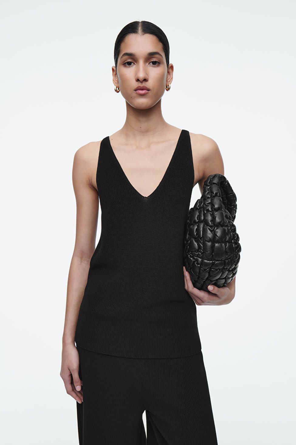 RIBBED-KNIT TANK TOP - BLACK - Knitted tops and Vests - COS | COS (US)