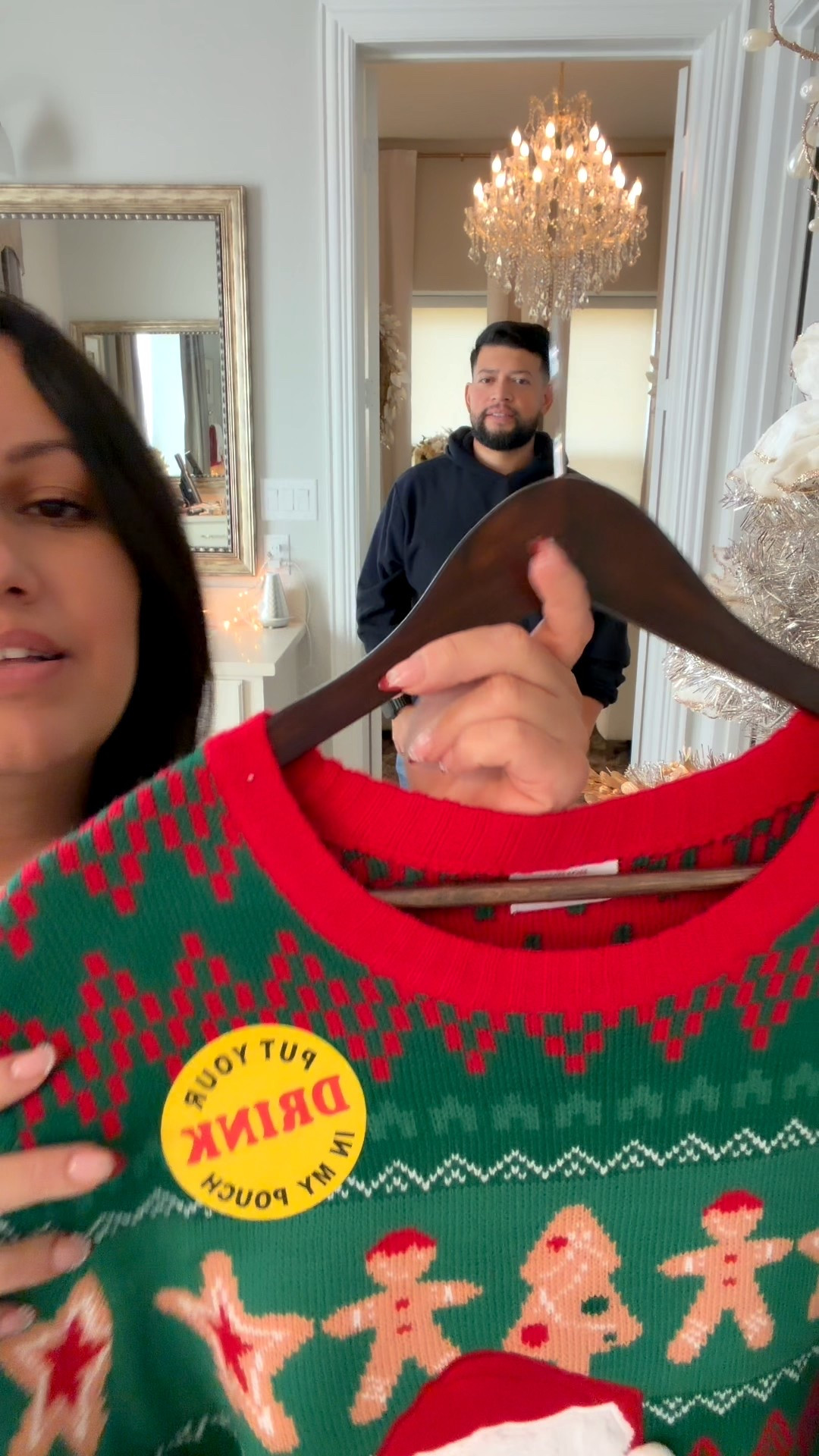 Holiday sweater for him lol it has a compartment for drinks 🥤 

@walmart #walmart @walmartfashion 