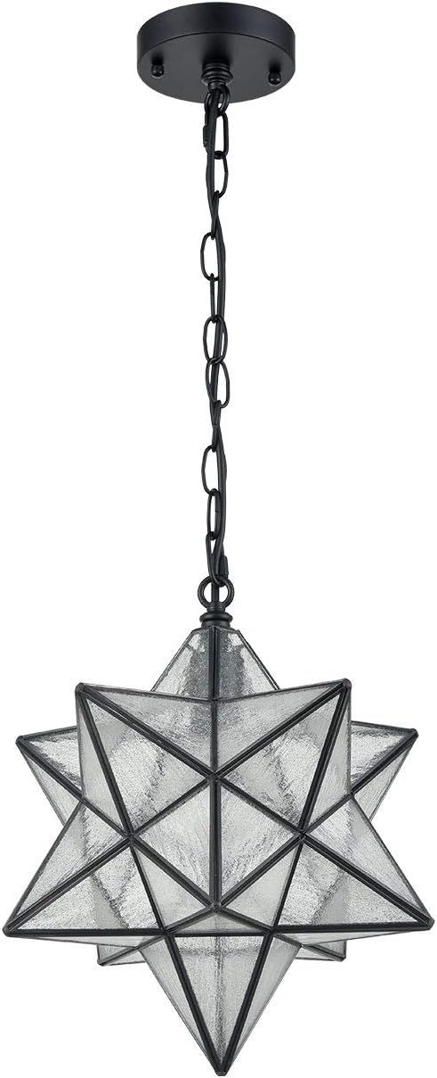 14'' Moravian Star Pendant Light Seeded Glass Star Lights with Hanging Chain | Amazon (CA)