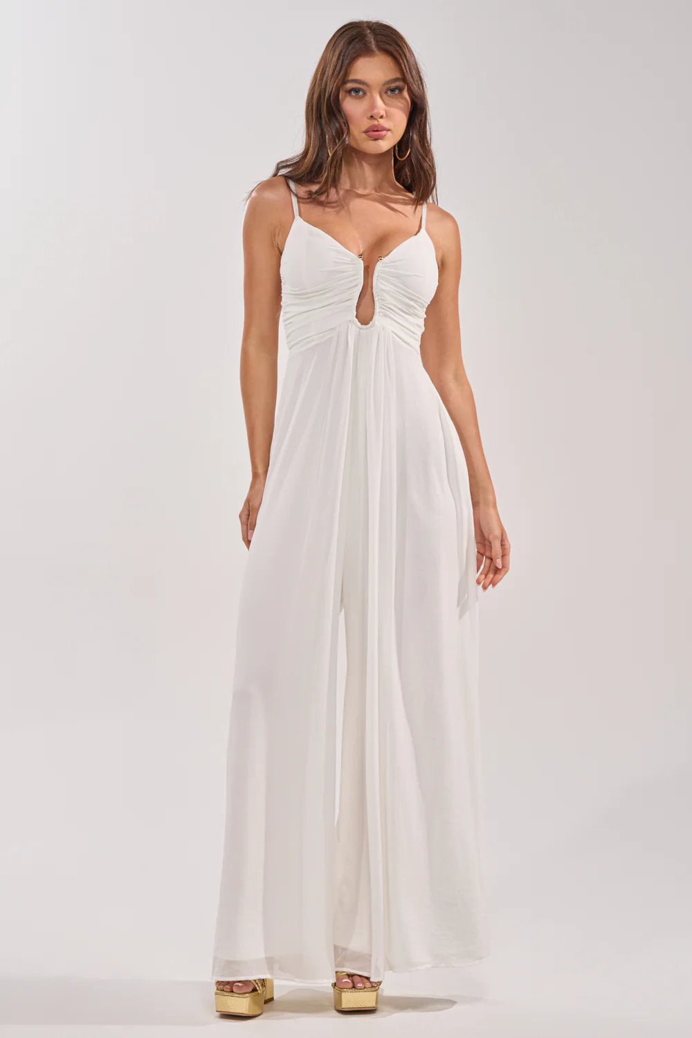 LATE NIGHT IN KAUAI JUMPSUIT IN WHITE | AKIRA