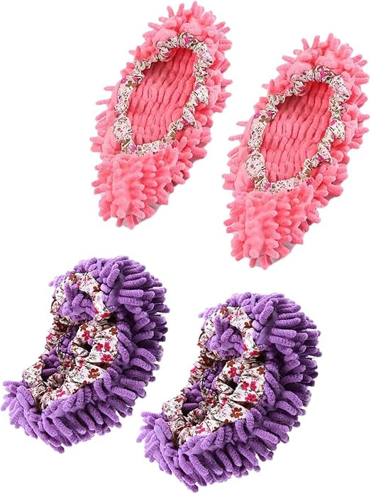 Washable Mop Slippers, Multifunction Microfiber Dust Mop Shoes Slippers Floor Cleaning Shoes Cove... | Amazon (US)