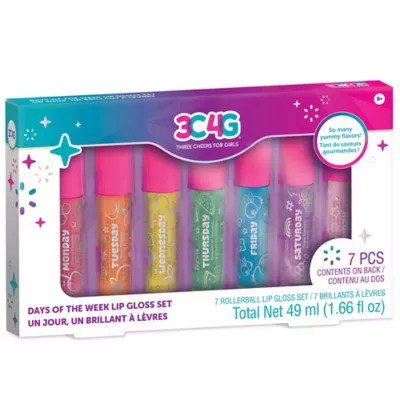 3C4G Three Cheers For Girls Days of the Week Lip Gloss Set, 7 pc. Rollerball Flavored Set | Tractor Supply