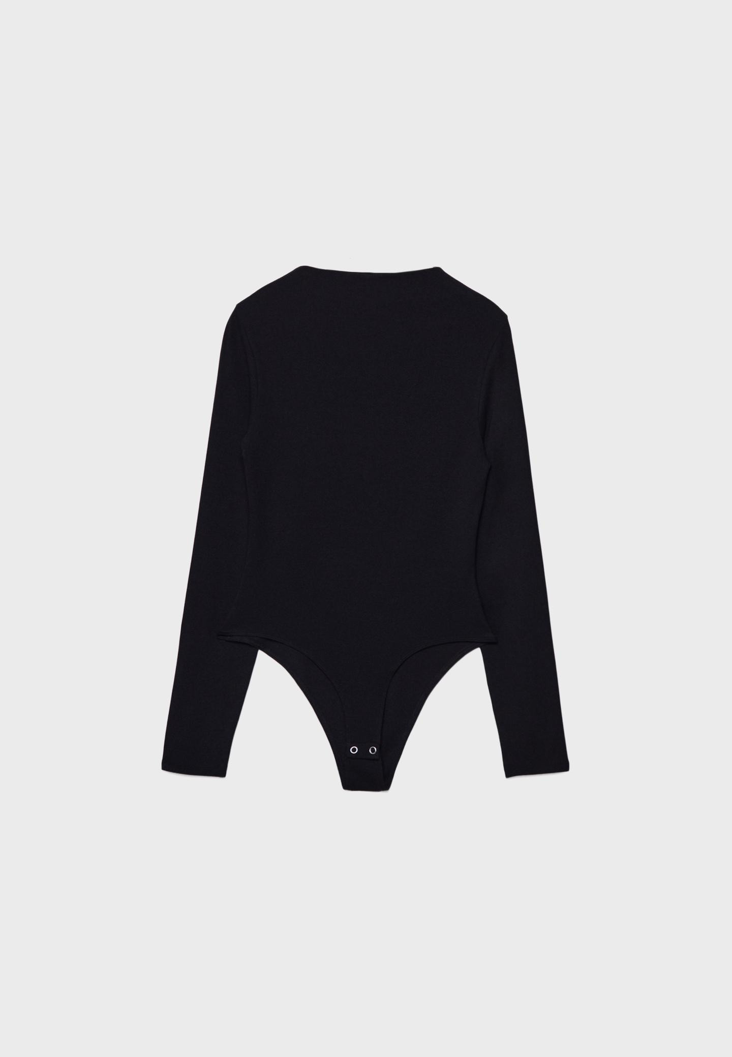 Semi-turtleneck long sleeve bodysuit | Stradivarius (UK)