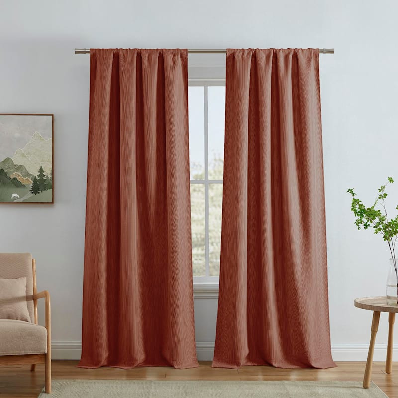 Eastwood Rust Thermal Weave Room Darkening Curtain Panel, 84" | At Home