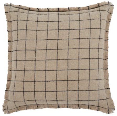 Jenille 20x20 Linen Pillow in Natural/Black | Wayfair North America