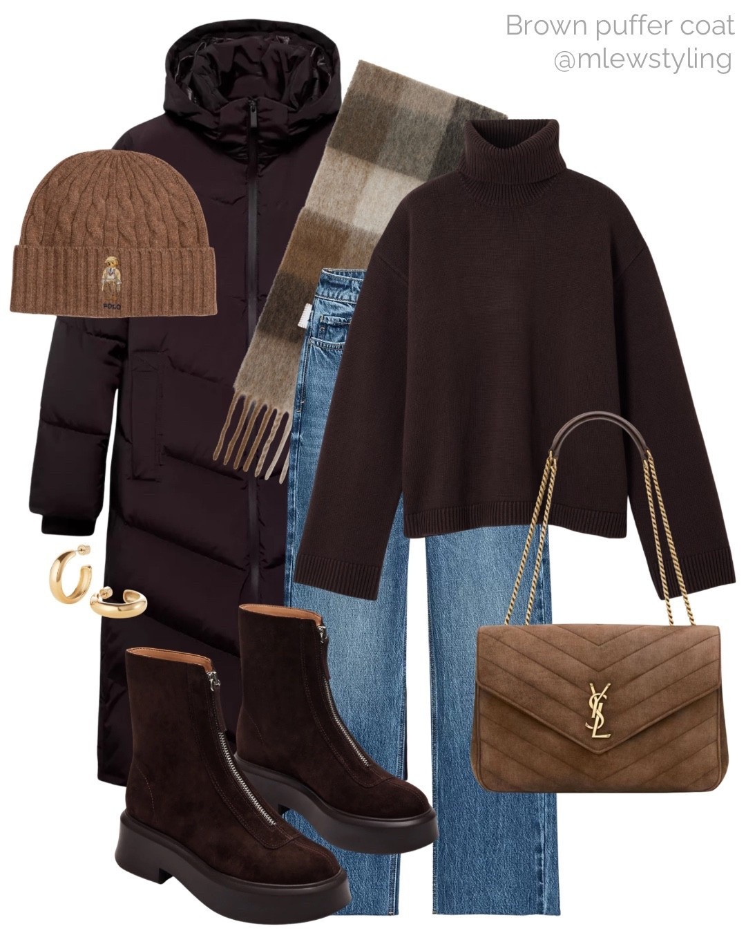 Long brown puffer coat outfit inspo 🤎

Tags: Zara down coat, the Frankie shop turtleneck sweater, ysl suede bag, Steve Madden winter boots, polo Ralph Lauren beanie, gold hoop earrings, denim jeans, plaid acne scarf, winter outfit, holiday shopping look, Christmas market 

#LTKGiftGuide #LTKHoliday #LTKootd